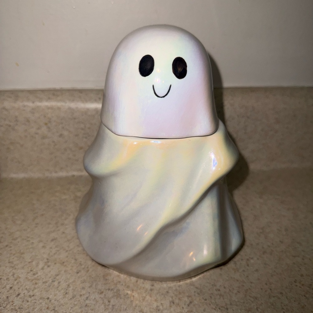 Iridescent Ghost Cookie Jar